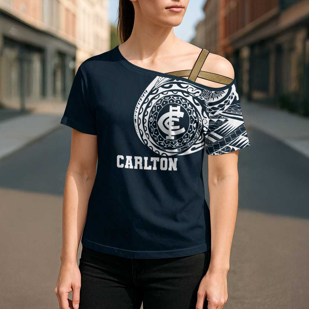 Personalized Carlton Blues Polynesian Cross Shoulder Shirt Tribal Chest and Sleeve Tattoo Heritage Warrior
