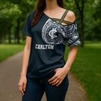 Personalized Carlton Blues Polynesian Cross Shoulder Shirt Tribal Chest and Sleeve Tattoo Heritage Warrior