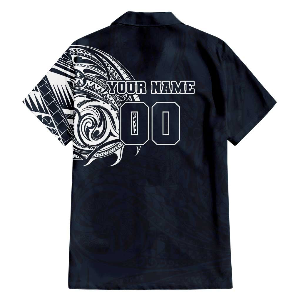 Personalized Carlton Blues Polynesian Family Matching Long Sleeve Bodycon Dress and Hawaiian Shirt Tribal Chest and Sleeve Tattoo Heritage Warrior