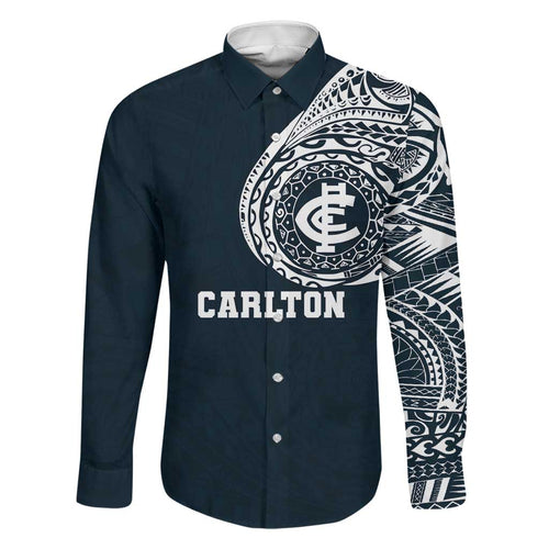 Personalized Carlton Blues Polynesian Family Matching Mermaid Dress and Hawaiian Shirt Tribal Chest and Sleeve Tattoo Heritage Warrior