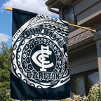 Personalized Carlton Blues Polynesian Garden Flag Tribal Chest and Sleeve Tattoo Heritage Warrior