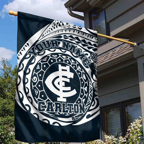 Personalized Carlton Blues Polynesian Garden Flag Tribal Chest and Sleeve Tattoo Heritage Warrior