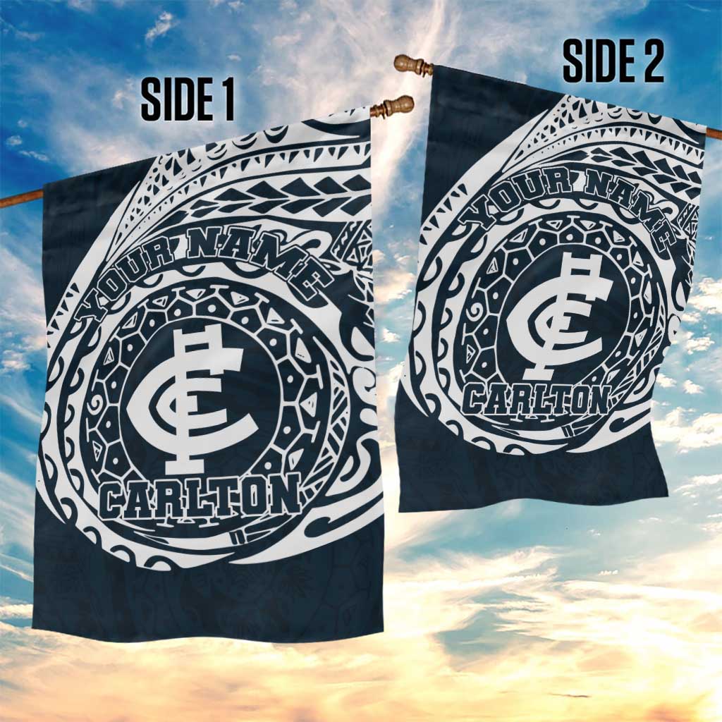 Personalized Carlton Blues Polynesian Garden Flag Tribal Chest and Sleeve Tattoo Heritage Warrior