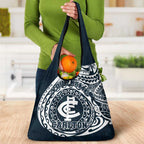 Personalized Carlton Blues Polynesian Grocery Bag Tribal Chest and Sleeve Tattoo Heritage Warrior