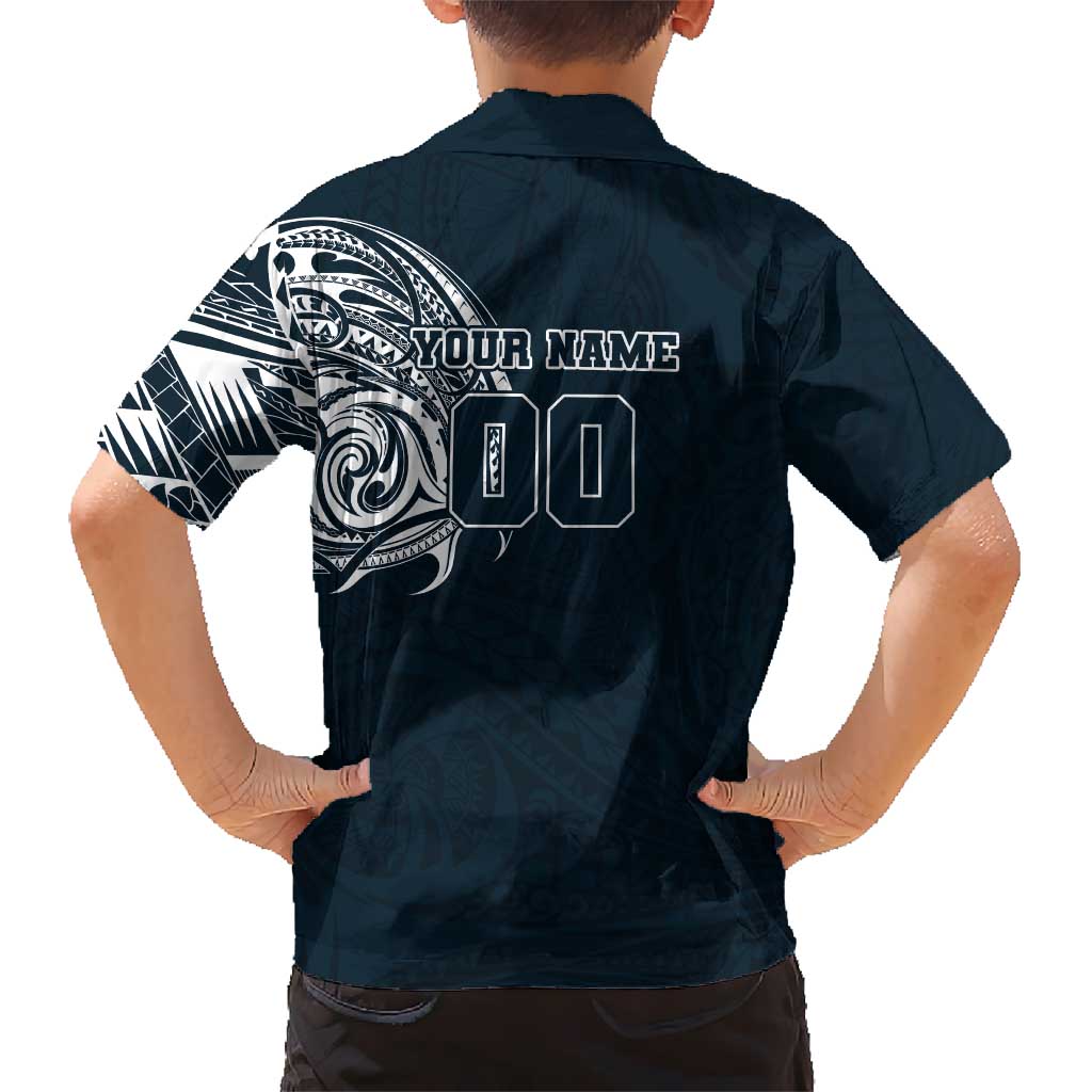 Personalized Carlton Blues Polynesian Hawaiian Shirt Tribal Chest and Sleeve Tattoo Heritage Warrior
