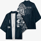 Personalized Carlton Blues Polynesian Kimono Tribal Chest and Sleeve Tattoo Heritage Warrior