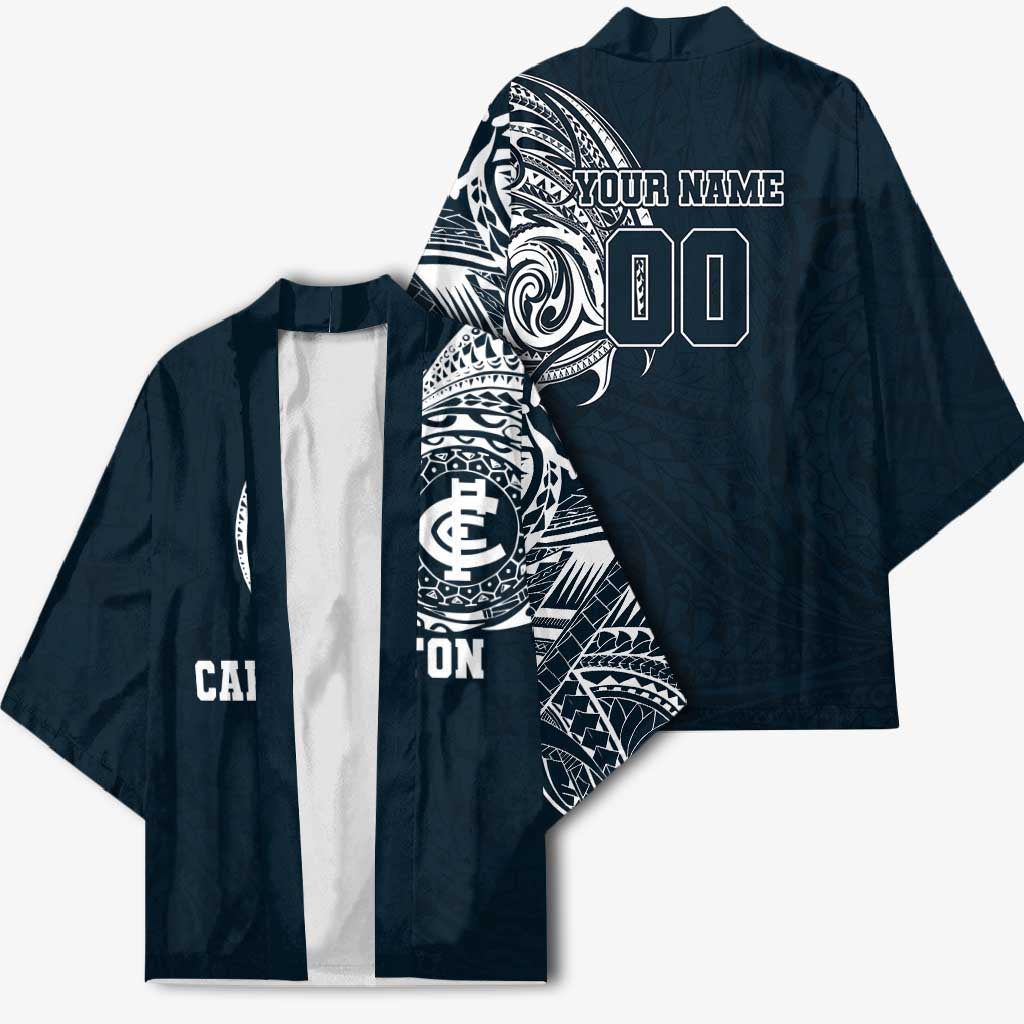Personalized Carlton Blues Polynesian Kimono Tribal Chest and Sleeve Tattoo Heritage Warrior