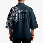 Personalized Carlton Blues Polynesian Kimono Tribal Chest and Sleeve Tattoo Heritage Warrior