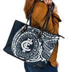 Personalized Carlton Blues Polynesian Leather Tote Bag Tribal Chest and Sleeve Tattoo Heritage Warrior