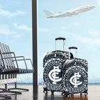 Personalized Carlton Blues Polynesian Luggage Cover Tribal Chest and Sleeve Tattoo Heritage Warrior