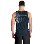 Personalized Carlton Blues Polynesian Men Tank Top Tribal Chest and Sleeve Tattoo Heritage Warrior