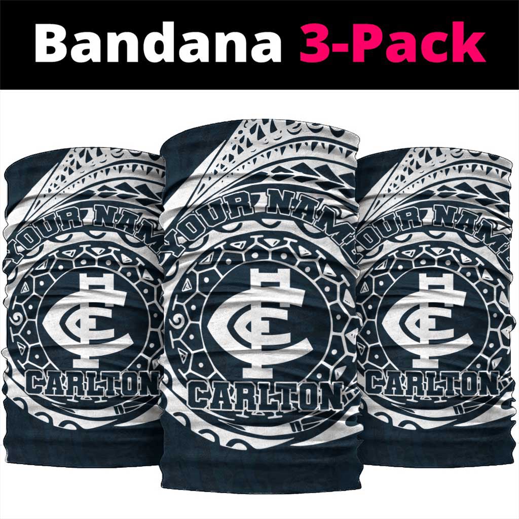 Personalized Carlton Blues Polynesian Neck Gaiter Tribal Chest and Sleeve Tattoo Heritage Warrior