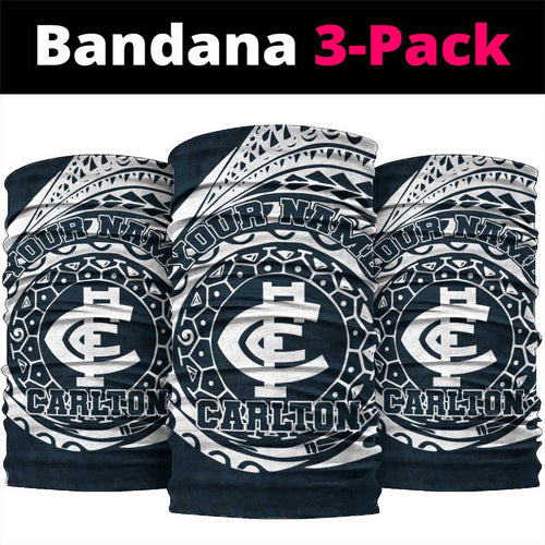 Personalized Carlton Blues Polynesian Neck Gaiter Tribal Chest and Sleeve Tattoo Heritage Warrior