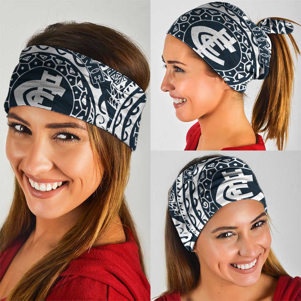 Personalized Carlton Blues Polynesian Neck Gaiter Tribal Chest and Sleeve Tattoo Heritage Warrior