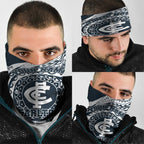 Personalized Carlton Blues Polynesian Neck Gaiter Tribal Chest and Sleeve Tattoo Heritage Warrior