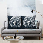 Personalized Carlton Blues Polynesian Pillow Cover Tribal Chest and Sleeve Tattoo Heritage Warrior