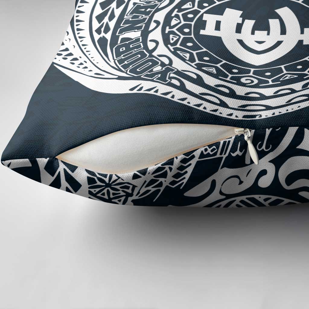 Personalized Carlton Blues Polynesian Pillow Cover Tribal Chest and Sleeve Tattoo Heritage Warrior
