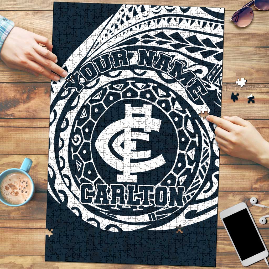 Personalized Carlton Blues Polynesian Puzzle Tribal Chest and Sleeve Tattoo Heritage Warrior