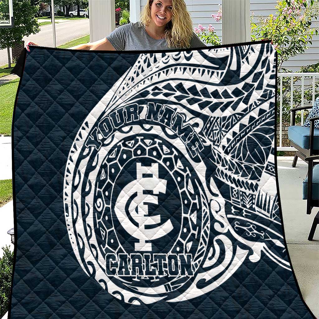 Personalized Carlton Blues Polynesian Quilt Tribal Chest and Sleeve Tattoo Heritage Warrior