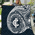 Personalized Carlton Blues Polynesian Quilt Tribal Chest and Sleeve Tattoo Heritage Warrior