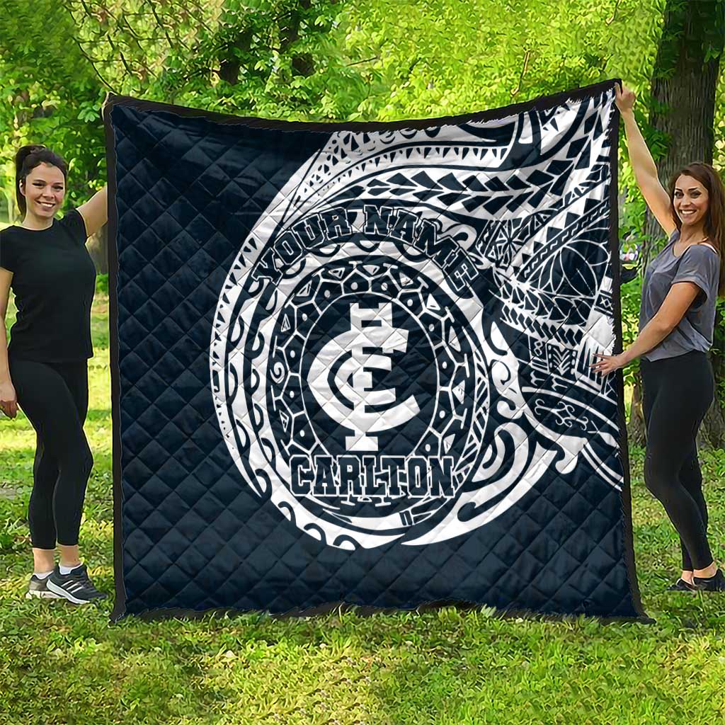 Personalized Carlton Blues Polynesian Quilt Tribal Chest and Sleeve Tattoo Heritage Warrior
