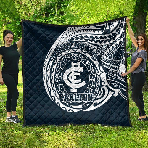 Personalized Carlton Blues Polynesian Quilt Tribal Chest and Sleeve Tattoo Heritage Warrior