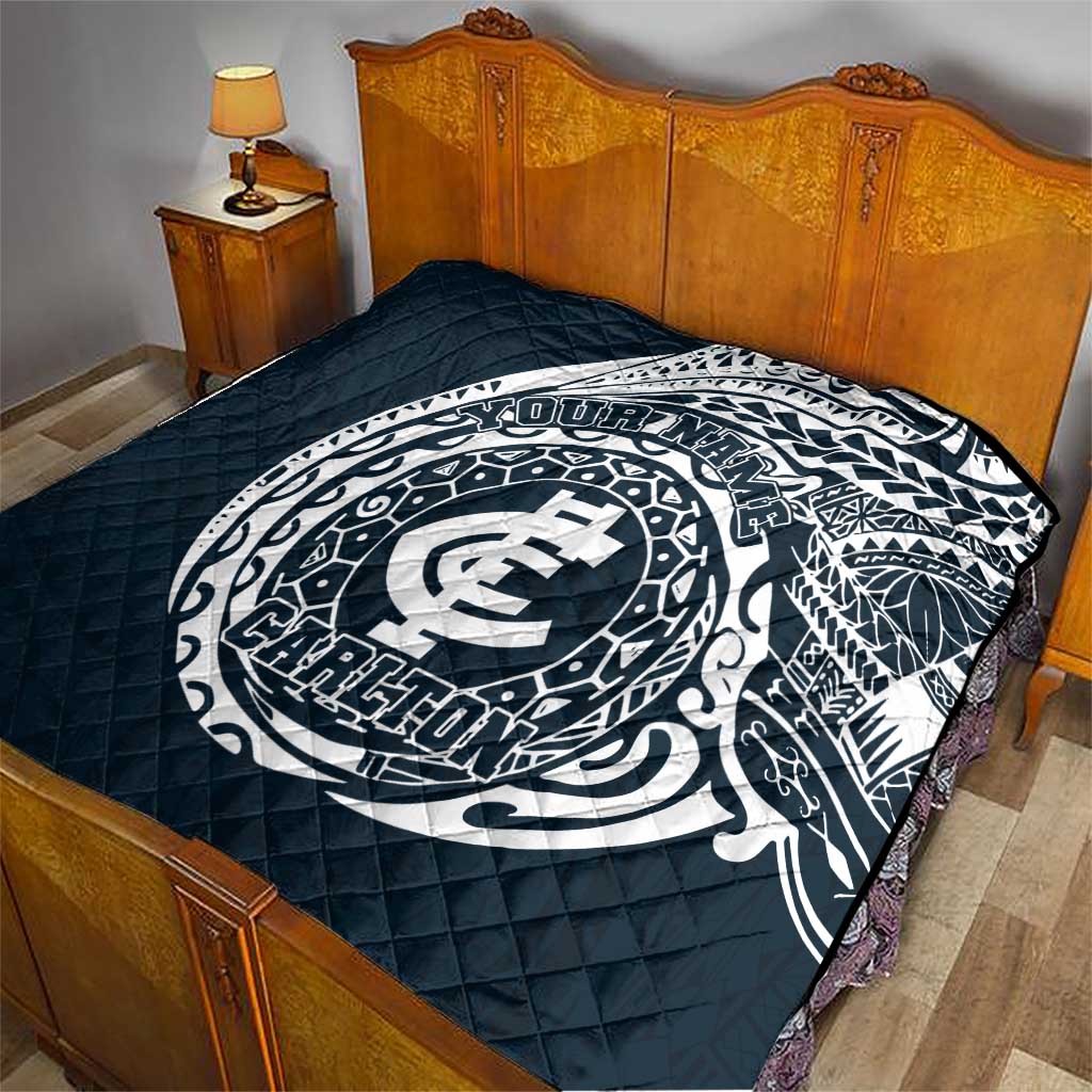 Personalized Carlton Blues Polynesian Quilt Tribal Chest and Sleeve Tattoo Heritage Warrior