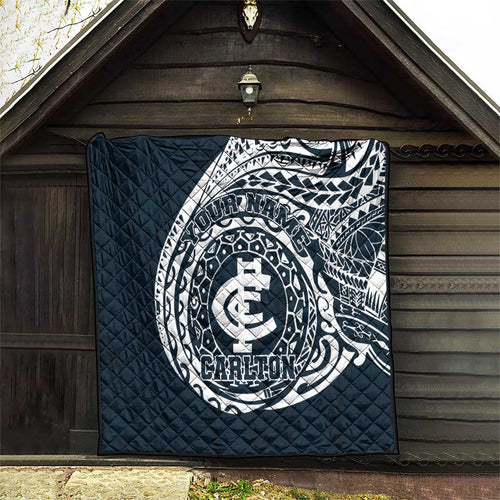 Personalized Carlton Blues Polynesian Quilt Tribal Chest and Sleeve Tattoo Heritage Warrior