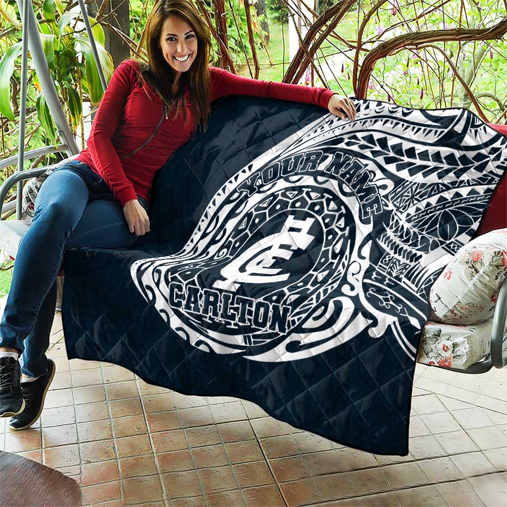 Personalized Carlton Blues Polynesian Quilt Tribal Chest and Sleeve Tattoo Heritage Warrior