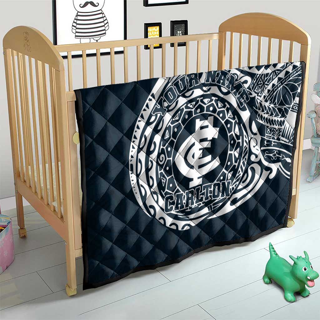 Personalized Carlton Blues Polynesian Quilt Tribal Chest and Sleeve Tattoo Heritage Warrior