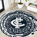Personalized Carlton Blues Polynesian Round Carpet Tribal Chest and Sleeve Tattoo Heritage Warrior