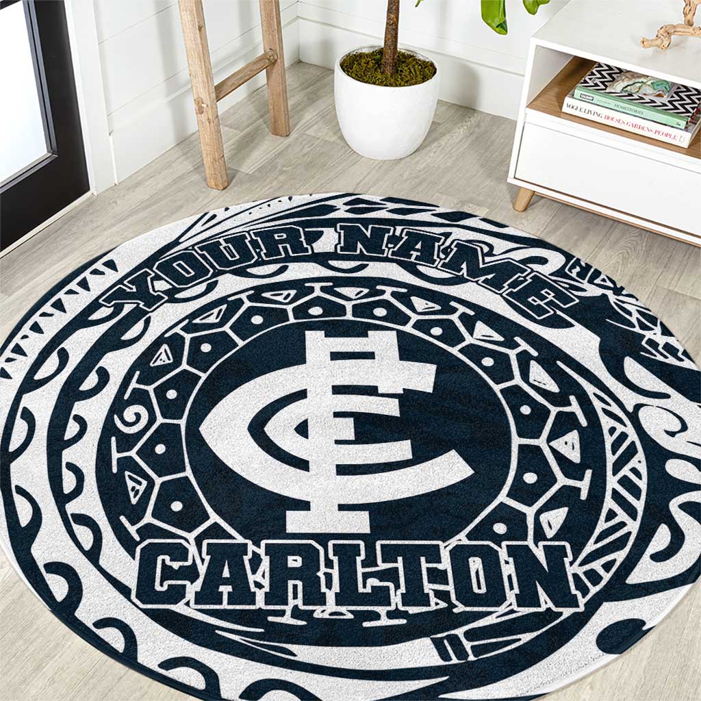 Personalized Carlton Blues Polynesian Round Carpet Tribal Chest and Sleeve Tattoo Heritage Warrior