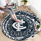 Personalized Carlton Blues Polynesian Round Carpet Tribal Chest and Sleeve Tattoo Heritage Warrior