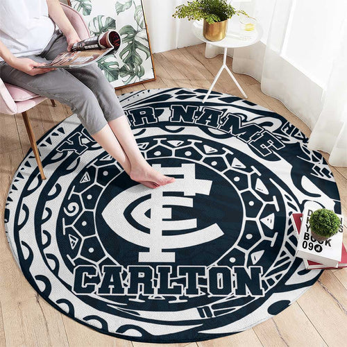 Personalized Carlton Blues Polynesian Round Carpet Tribal Chest and Sleeve Tattoo Heritage Warrior