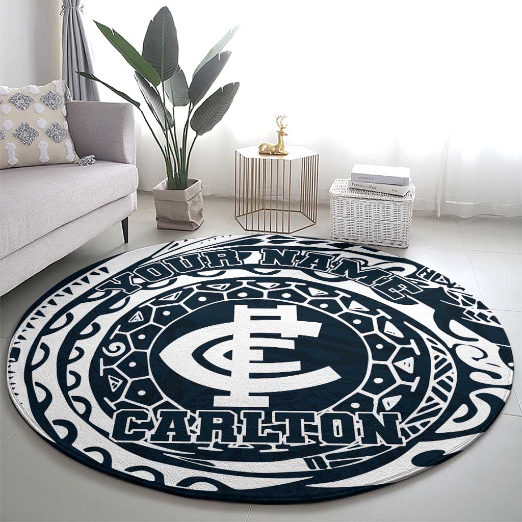 Personalized Carlton Blues Polynesian Round Carpet Tribal Chest and Sleeve Tattoo Heritage Warrior