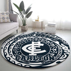 Personalized Carlton Blues Polynesian Round Carpet Tribal Chest and Sleeve Tattoo Heritage Warrior