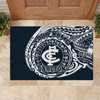 Personalized Carlton Blues Polynesian Rubber Doormat Tribal Chest and Sleeve Tattoo Heritage Warrior