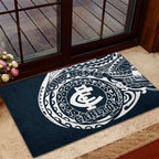 Personalized Carlton Blues Polynesian Rubber Doormat Tribal Chest and Sleeve Tattoo Heritage Warrior