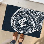 Personalized Carlton Blues Polynesian Rubber Doormat Tribal Chest and Sleeve Tattoo Heritage Warrior