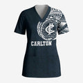 Personalized Carlton Blues Polynesian Scrub Top Tribal Chest and Sleeve Tattoo Heritage Warrior
