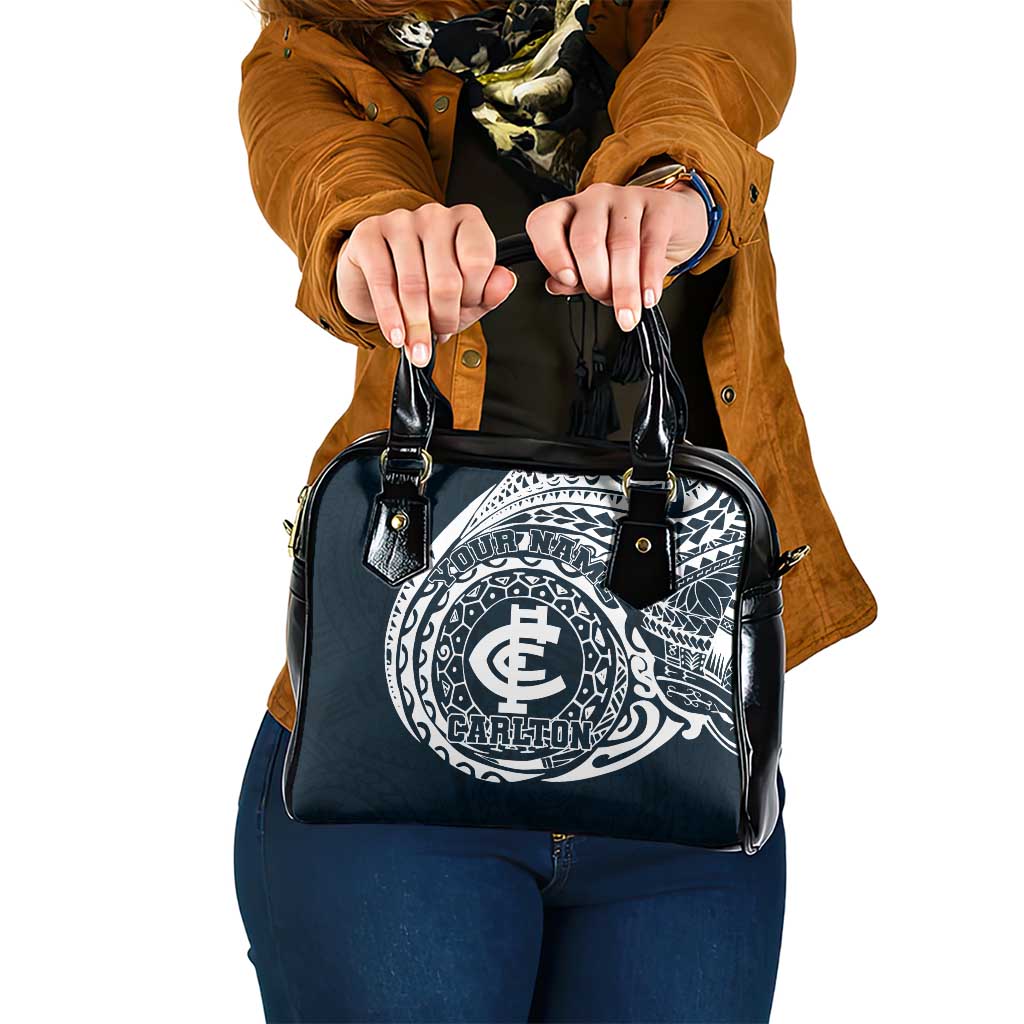 Personalized Carlton Blues Polynesian Shoulder Handbag Tribal Chest and Sleeve Tattoo Heritage Warrior