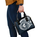 Personalized Carlton Blues Polynesian Shoulder Handbag Tribal Chest and Sleeve Tattoo Heritage Warrior