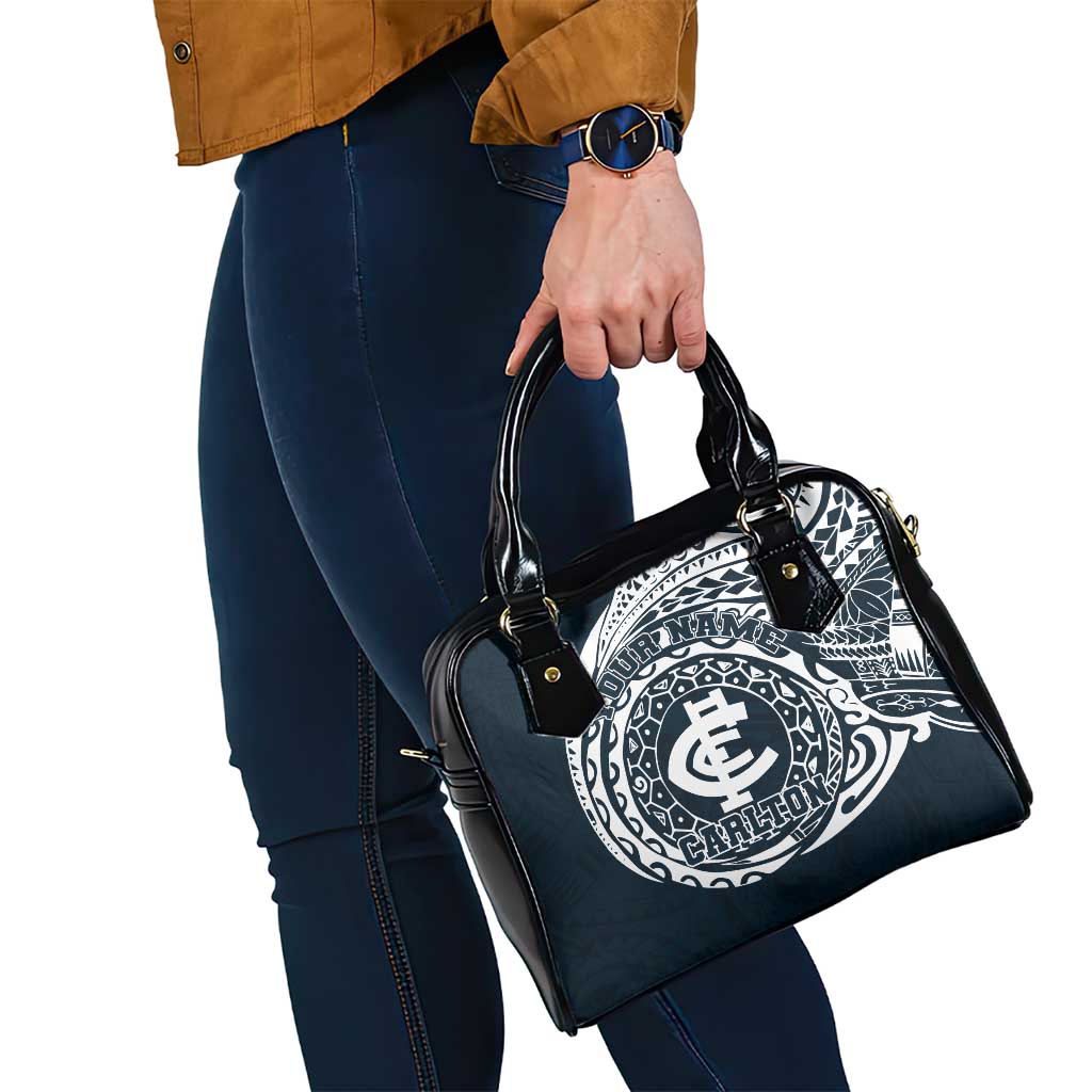 Personalized Carlton Blues Polynesian Shoulder Handbag Tribal Chest and Sleeve Tattoo Heritage Warrior