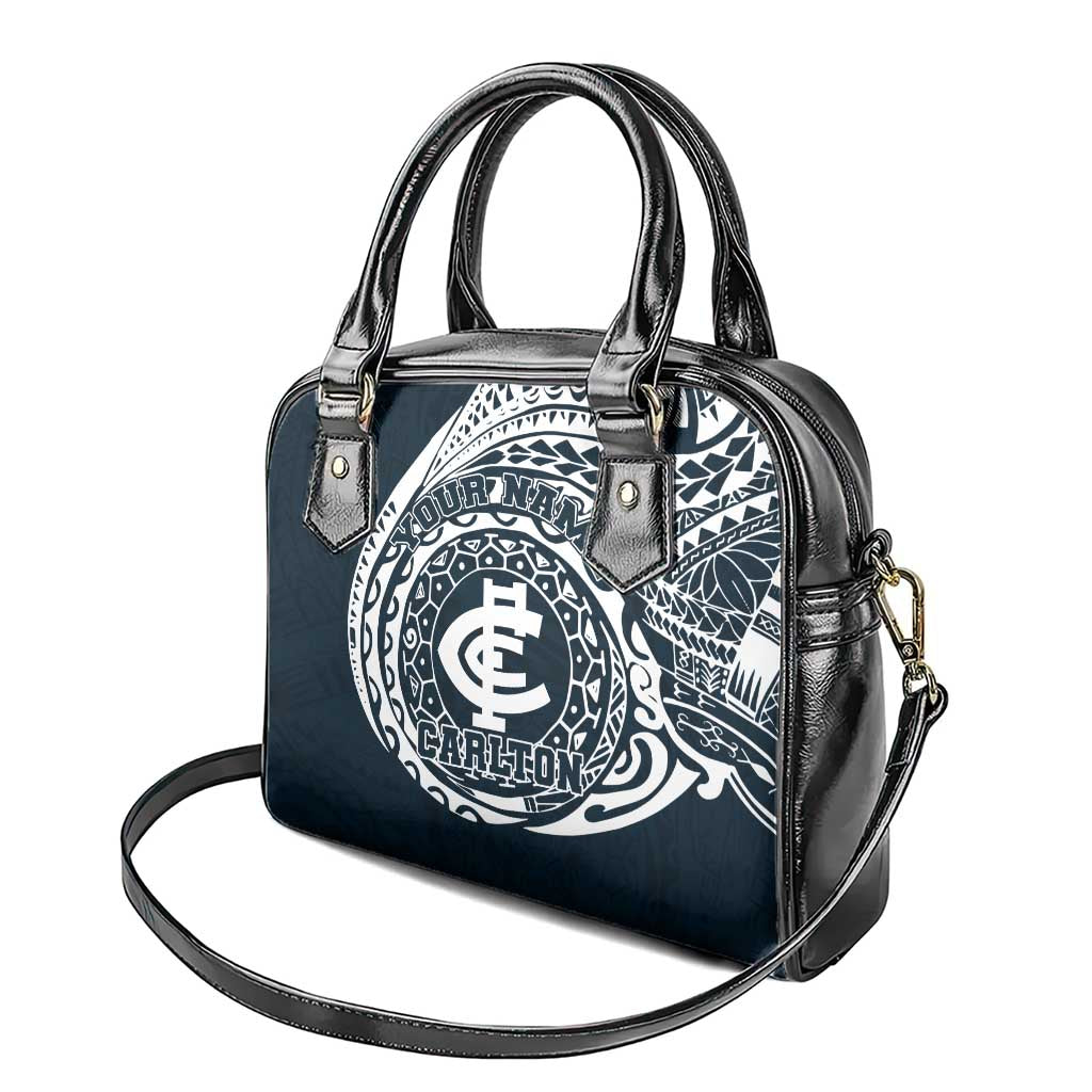 Personalized Carlton Blues Polynesian Shoulder Handbag Tribal Chest and Sleeve Tattoo Heritage Warrior