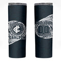 Personalized Carlton Blues Polynesian Skinny Tumbler Tribal Chest and Sleeve Tattoo Heritage Warrior
