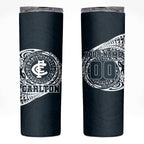 Personalized Carlton Blues Polynesian Skinny Tumbler Tribal Chest and Sleeve Tattoo Heritage Warrior
