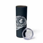 Personalized Carlton Blues Polynesian Skinny Tumbler Tribal Chest and Sleeve Tattoo Heritage Warrior
