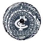 Personalized Carlton Blues Polynesian Spare Tire Cover Tribal Chest and Sleeve Tattoo Heritage Warrior