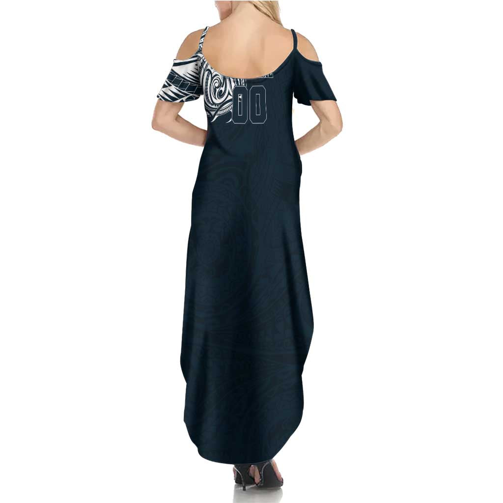 Personalized Carlton Blues Polynesian Summer Maxi Dress Tribal Chest and Sleeve Tattoo Heritage Warrior