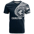 Personalized Carlton Blues Polynesian T Shirt Tribal Chest and Sleeve Tattoo Heritage Warrior